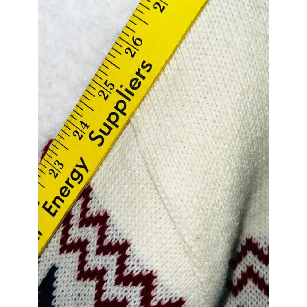 Fellsgate Mens Sweater Knit Large Winter Pattern Cream 100% Acrylic - Picture 4 of 4